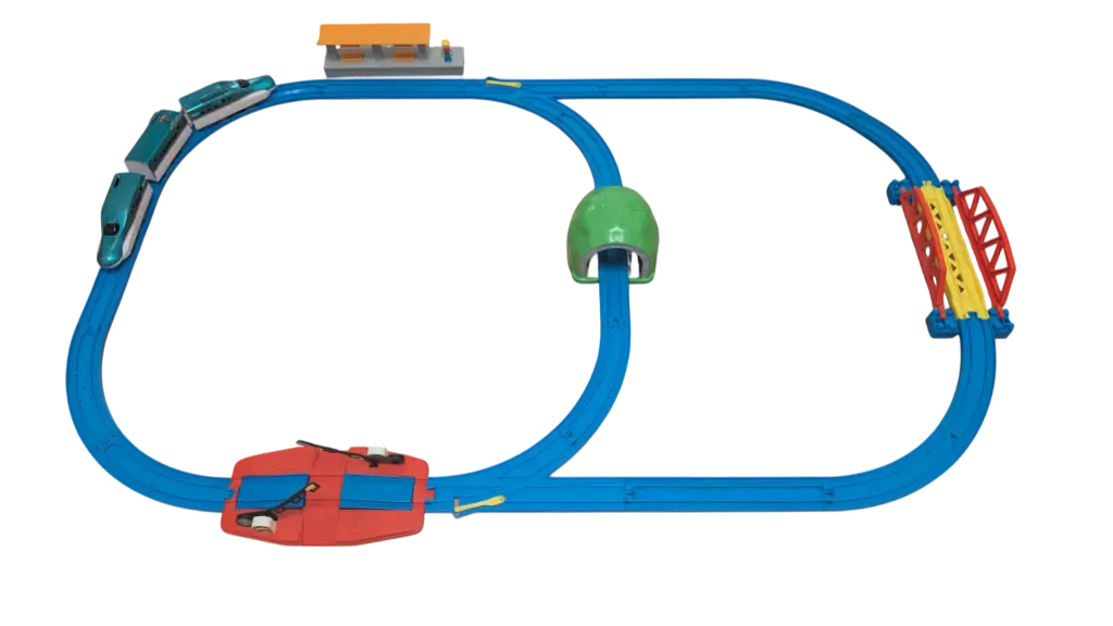 Mini train set from Japan with level crossing